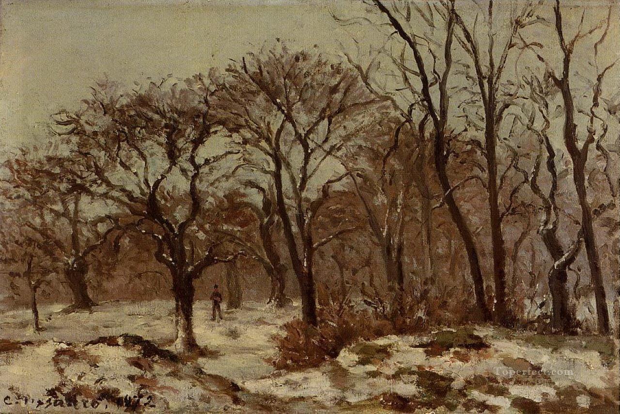 冬の栗の果樹園 1872 カミーユ ピサロの森の森油絵
